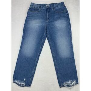 Good American Jeans Good 90s Duster Straight Leg 14 / 32 Distressed Ankle Crop